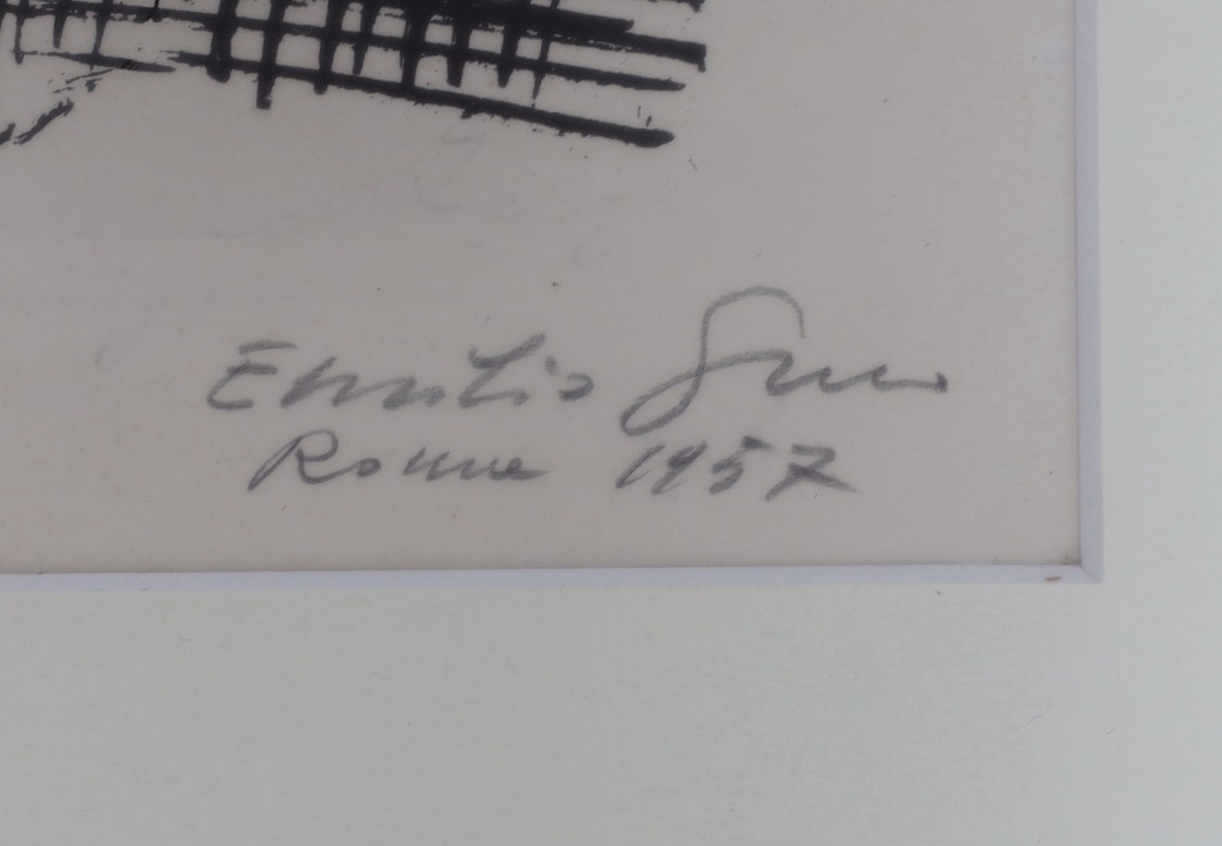 Emilio Greco (1913-1995), limited edition print, Head study, signed in pencil and dated 1955, 108/150, 55 x 42cm
